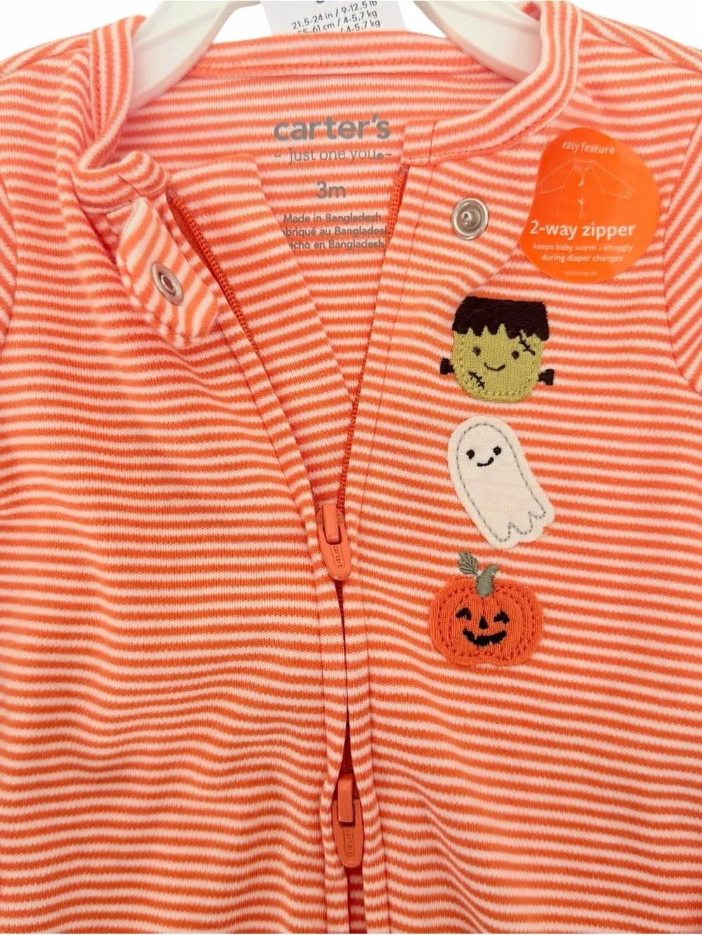 Carter's 3M Halloween Footed Sleeper 2-Way Zip NWT